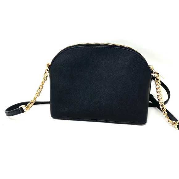 MICHAEL KORS Jet Set Travel Medium Dome Crossbody Black Leather 35S9GTVC2L - Picture 2 of 5